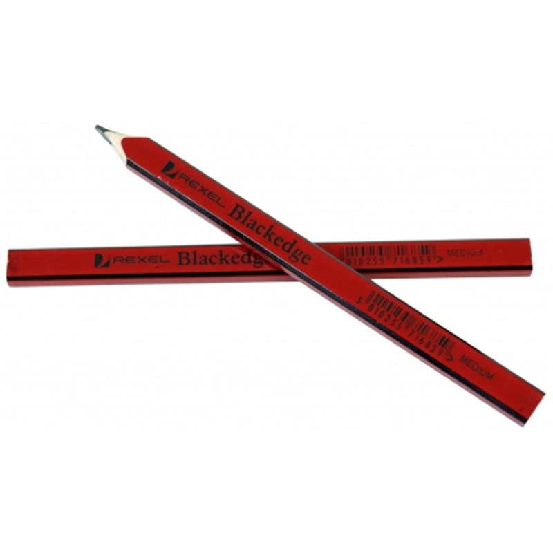 10  Rexel Blackedge Carpenters Pencil Medium Red Pencils Wood Marking Carpenter 