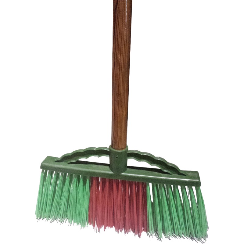 24" 600mm NYLON BLACK Broom with HANDLE SOFT Bristle Sweeping Brush Warehouse 