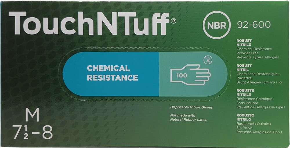 Large Blue Nitrile Ansell 105083 Touch N Tuff Powder-Free Disposable Glove Capacity Pack of 100 Volume 