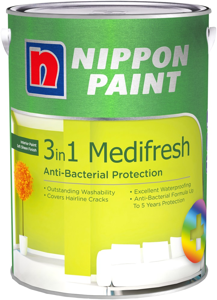 Nippon Paint 3-In-1 Medifresh (Anti-Bacterial Paint) 5L | Interior Wall  Paints | Horme Singapore
