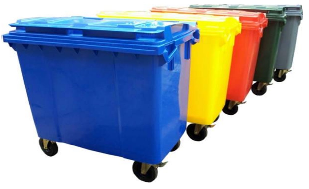 MOBILE BIN 4 SWIVEL WHEEL(2 WITH BRAKE)1280WX780DX1235H 660LTR WPB660