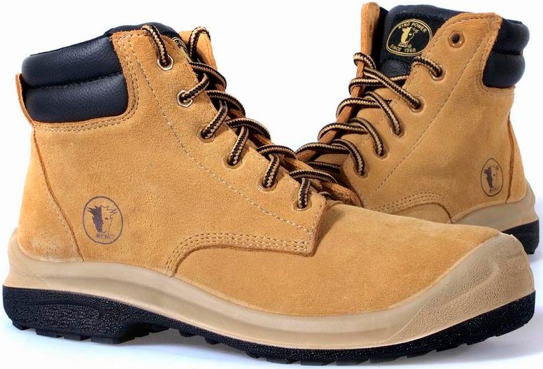 KING POWER SAFETY SHOE WATERPROOF MID CUT LACE UP L222 ( WHEAT