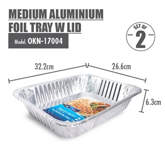 Aluminium Foil Tray (322x266x63)mm (Set of 2)