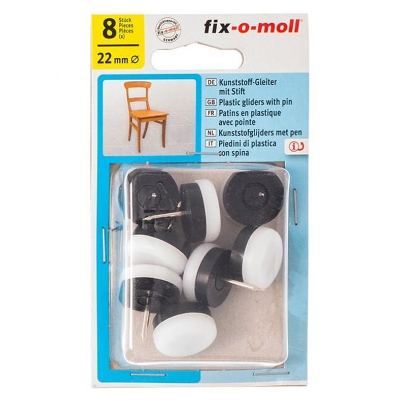 FIX-O-MOLL PLASTIC GLIDER WITH PIN 22MM - FM92 | Home & Office Supplies ...