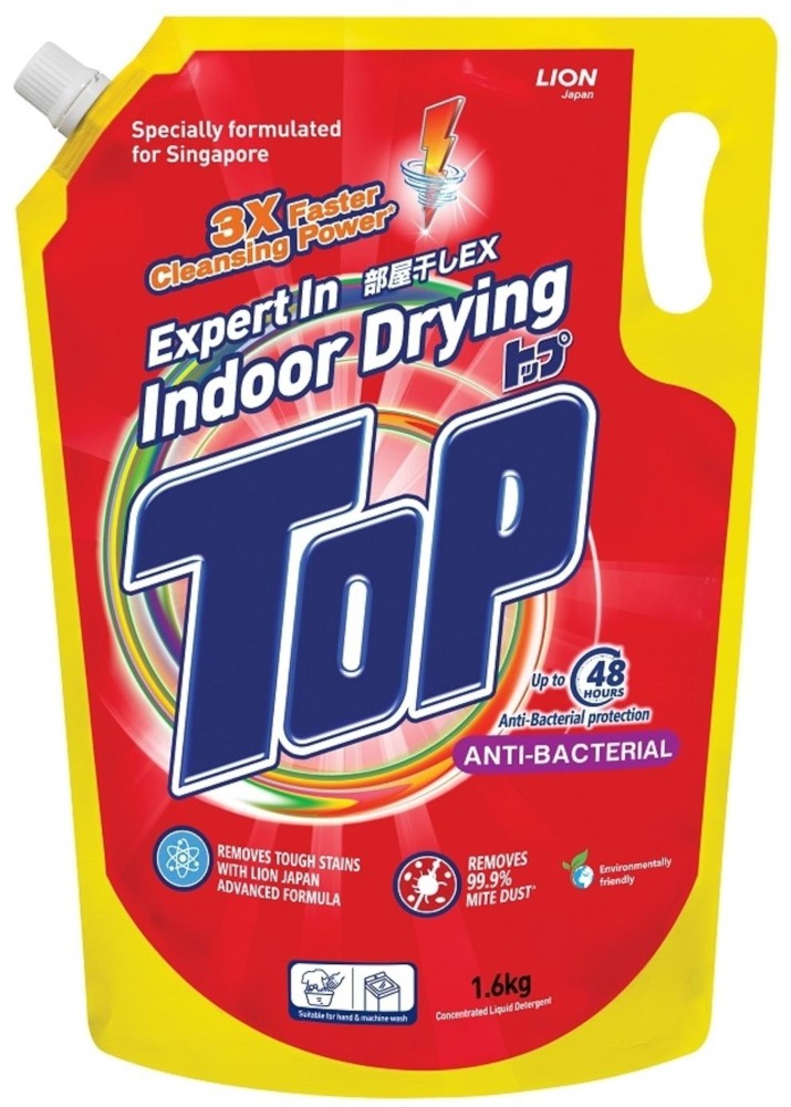 TOP CONCENTRATED LIQUID DETERGENT REFILL 1.6KG ANTIBACTERIAL