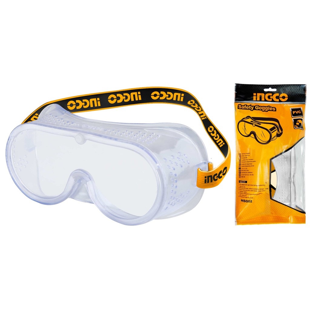 INGCO SAFETY GOGGLE WITH STRAP HSG02 Eye Protection Horme Singapore