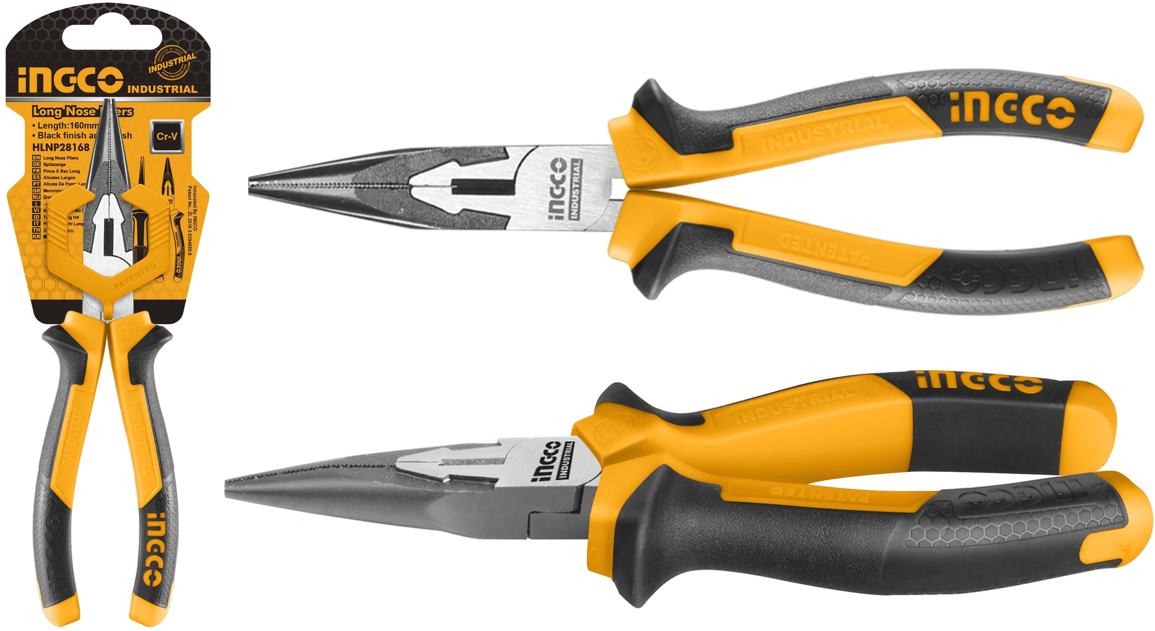 INGCO HD CR.V LONG NOSE PLIER BLACK POLISHED Pliers Horme Singapore