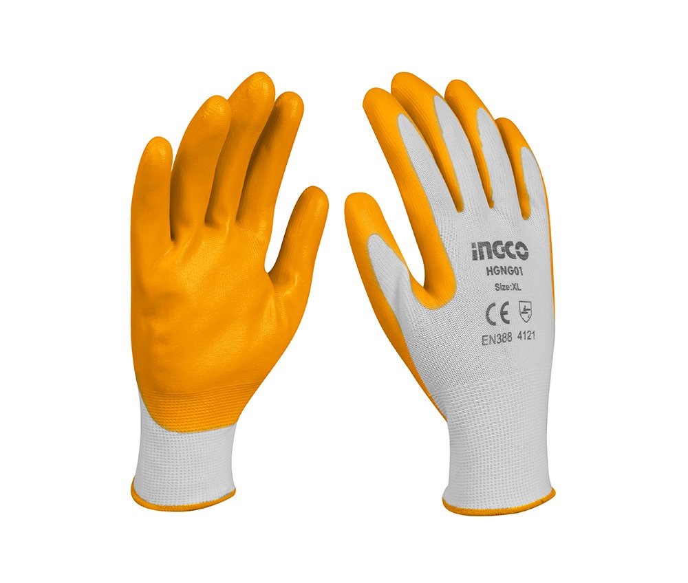 nitrile dipped cotton gloves