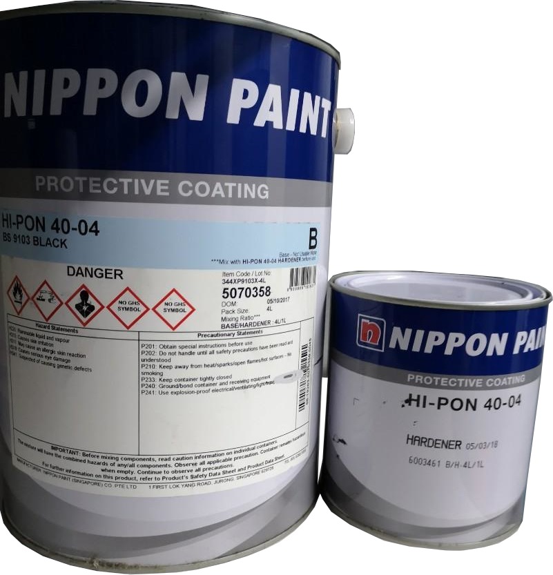 NIPPON PAINT EPOXY TOP COATING W/ HARDENER HI-PON 40-04 (4L+ 1L) | Wood