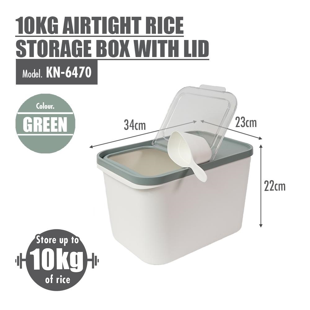 HOUZE 10KG AIRTIGHT RICE STORAGE BOX WITH LID L34*W23*H22CM KN6470 Kitchen Accessories