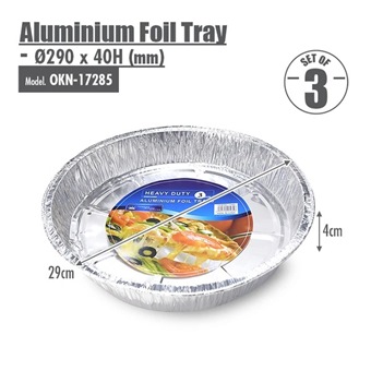 Round Aluminium Foil Tray (Ø290x40)mm (Set of 3)
