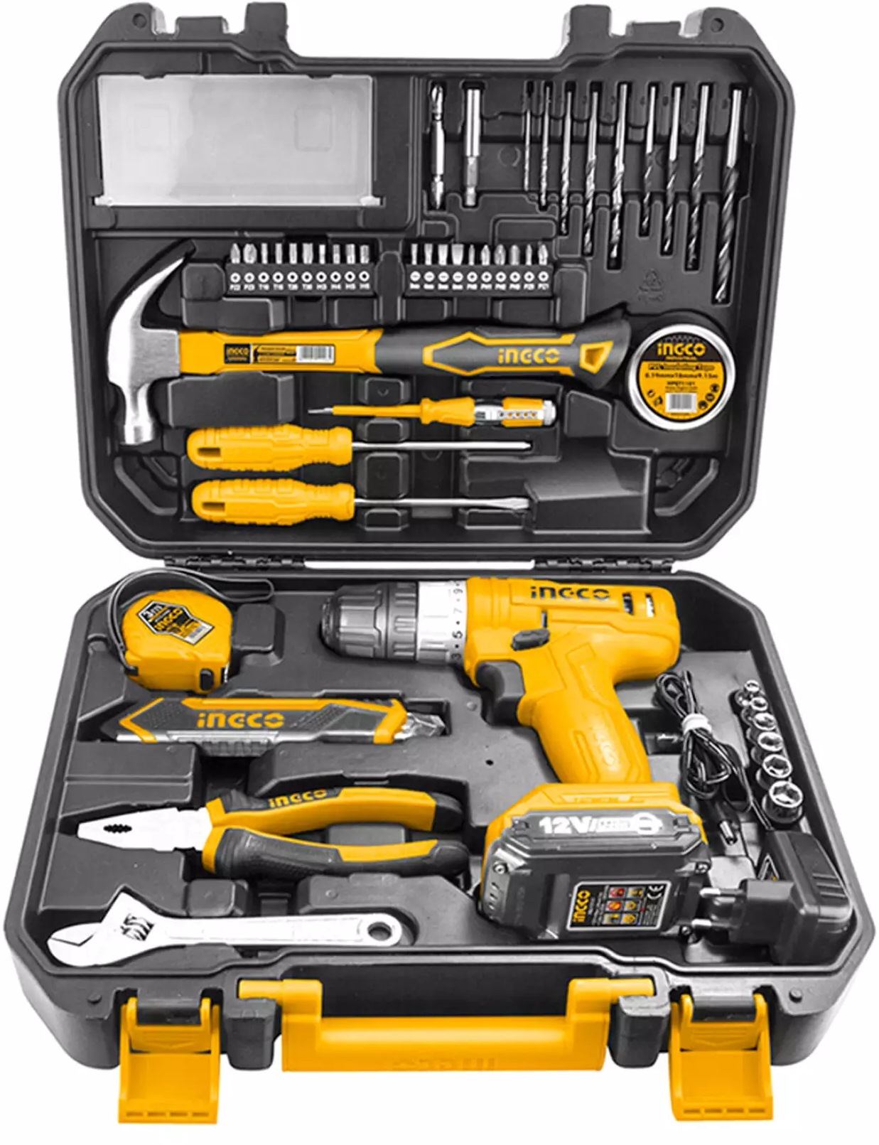 INGCO 12V LI-ION CORDLESS DRILL & 127PCS TOOL KIT SET HKTHP11271