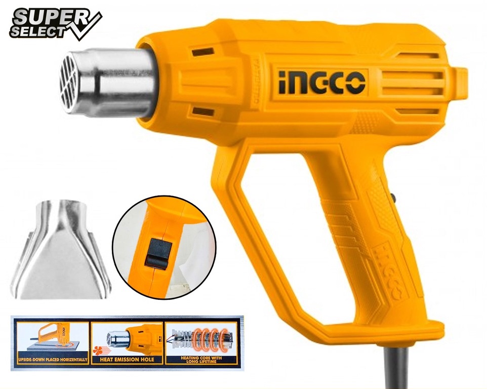 INGCO DUAL TEMPERATURE HEAT GUN 2000W HG2000385 Corded Heat Guns