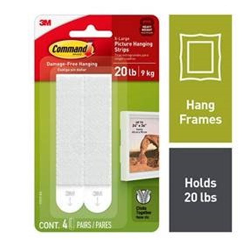 3M 4PAIRS COMMAND XL PICTURE HANGING STRIPS VP – WHITE 17217-ES