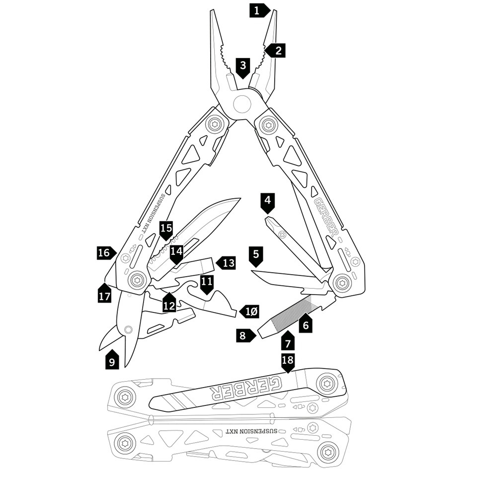 GERBER SUSPENSION-NXT COMPACT MULTI-TOOL G-31-003345 | Multitools ...