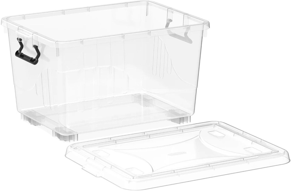 DURAMAX PLASTIC STORAGE BOX WITH WHEELS & LOCKABLE LID 33L (TRANS