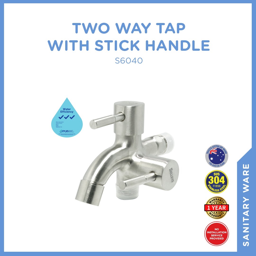 SELLEYS S6040 SS304 BASIN 2WAY TAPSTICK HANDLE Bathroom & Kitchen