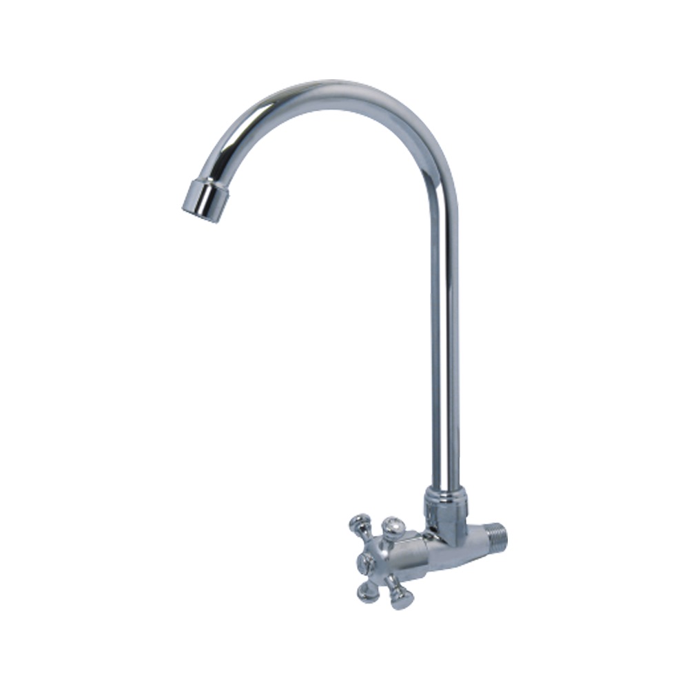 SHOWY X-KNOB U SPOUT WALL SINK TAP 2555WU | Bathroom
