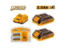 INGCO 20V 2X2.0AH BATTERY + CHARGER POWER SOURCE PACK FBCPK1222