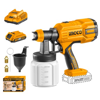 INGCO 20V 1X2.0 AH LI-ION CORDLESS SPRAY GUN CSGLI20406