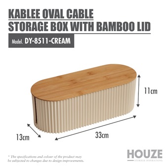 Cream oval w Bamboo Lid