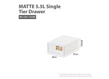 Drawer キャミソール 38 サイズ HOUZE MATTE 13L SINGLE TIER DRAWER (DIM: 26X36X14CM) MS-2262-CLEAR