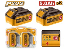 INGCO 20V 2PCS 5.0AH BATTERY VALUE PACK COSLI240464*