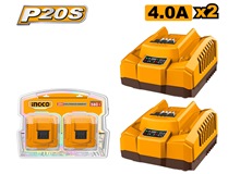 INGCO 20V 2PCS FAST CHARGER 4A VALUE PACK COSLI250388
