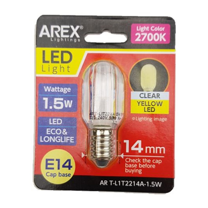 AREX AR T-L1T2214A-1.5W E14 2700K LED BULB YELLOW | LED Lights & Light ...