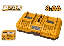 INGCO 20V LI-ION FAST INTELLIGENT DUAL PORT CHARGER 8A FCLI2082
