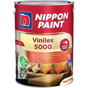 NIPPON PAINT VINILEX 5000 (ECONOMICAL PAINT) 5L | Interior Wall