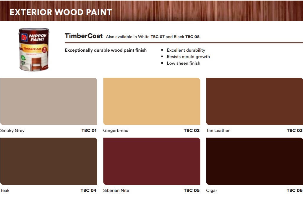 Nippon Paint Timbercoat Colour Chart