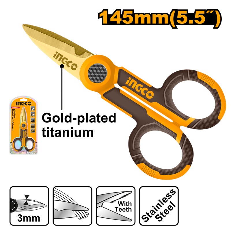 INGCO ELECTRICIAN'S SCISSOR SS BLADE 145MM HES02855 | Electrician Tools ...