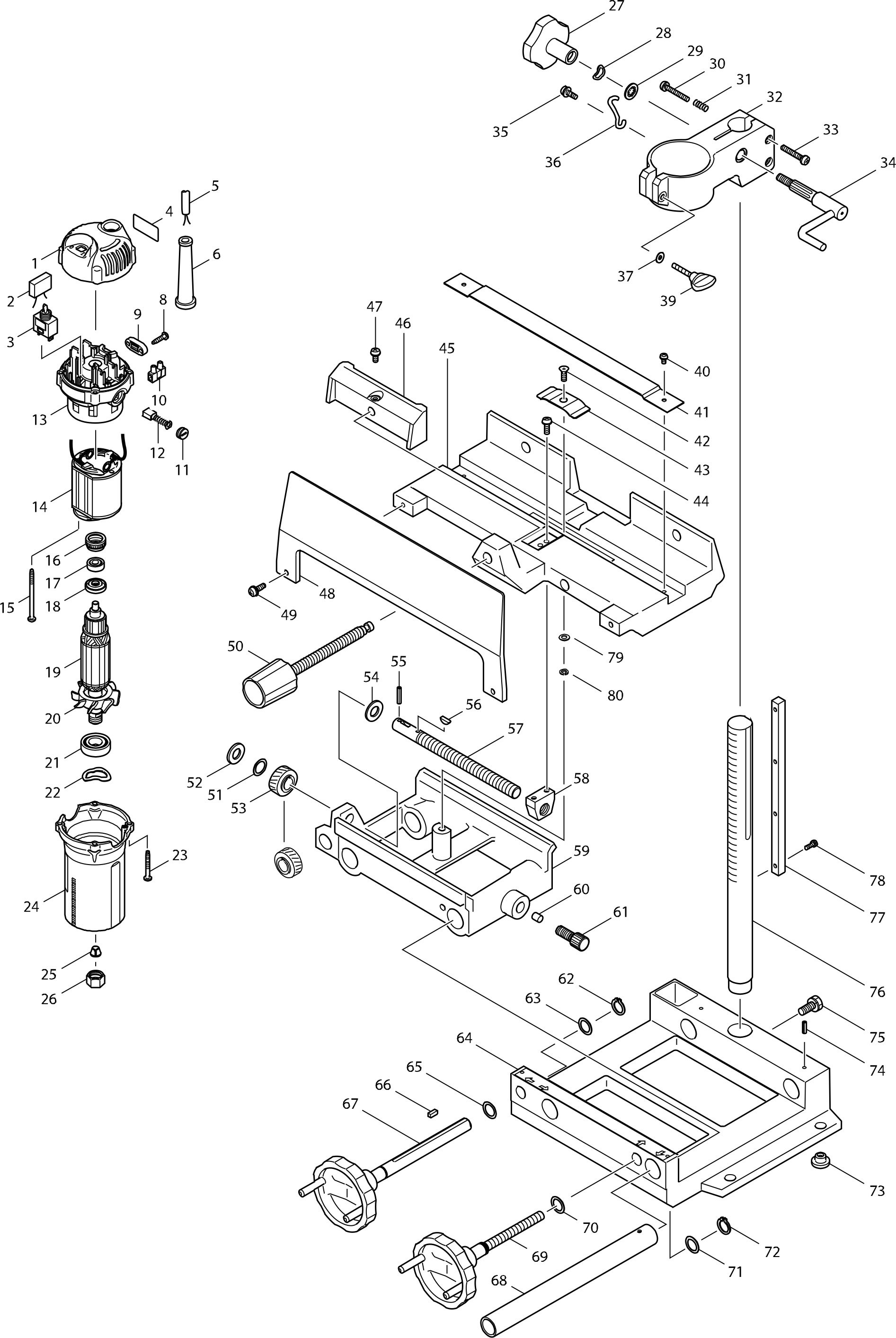 MAKITA 4403 SASH ROUTER 6MM SPARE PARTS | Powertool Spare Parts | Horme ...