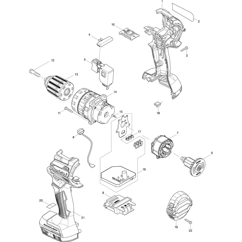 MAKITA DHP484 CORDLESS HAMMER DRIVER DRILL SPARE PARTS | Powertool ...